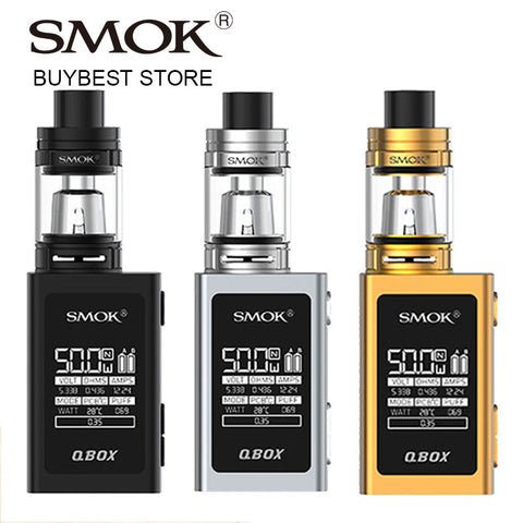 Original 50W SMOK QBOX TC Vape Kit with 3ml /2ml Smok TFV8 Baby Tank Atomizer & QBOX 1600mah Box MOD Stardard/EU Edition e-cigs