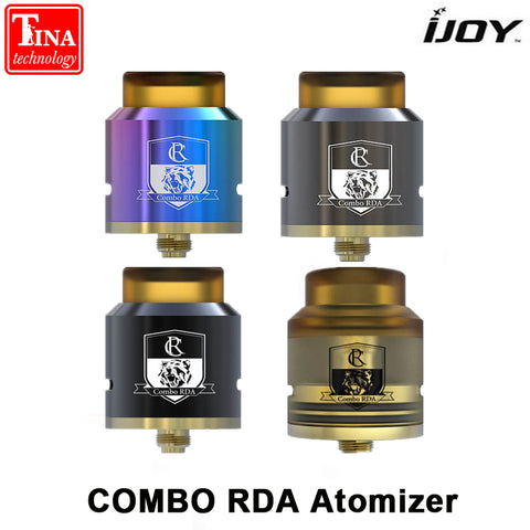 Original IJOY COMBO RDA Atomizer W/ 810 ULTEM Drip Tip Bottom Airflow 2-post Build Deck RDA Tank Atomizer Vs TFV12 Tank Vape