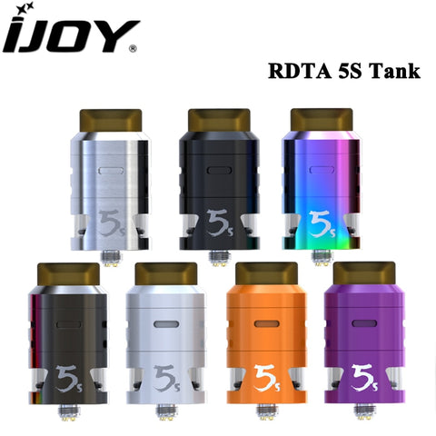Original IJOY RDTA 5S Tank 2.6ML Electronic Cigarette Atomizer with Two Post Gold-Plated Build Deck Fit For Box MOD Vape