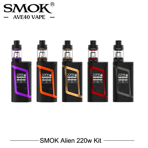 Best Hot Original Electronic Cigarette Smok Alien 220W Box Mod Kit 3ml TFV8 Baby Tank Vape Alien 220w Mod Vaporizer VS Wismec