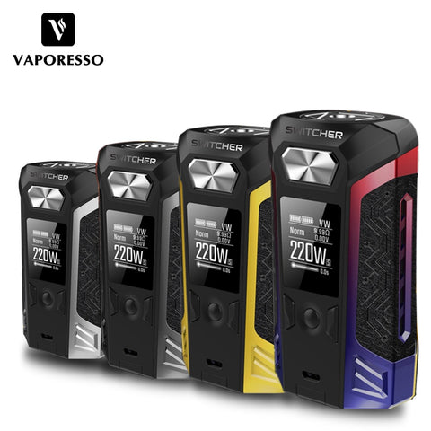 Original Vaporesso Switcher TC Box Mod 220W Electronic Cigarette Vape Box Mod for NRG Tank Atomizer 510 Thread RDTA RDA RTA Tank