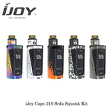 Cigarette Electronique iJoy Capo 216 216W Srda Squonk Kit With Combo Srda RDA Coil Powered By 18650/20700 Vape Fit Cotton Bacon