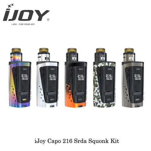 Cigarette Electronique iJoy Capo 216 216W Srda Squonk Kit With Combo Srda RDA Coil Powered By 18650/20700 Vape Fit Cotton Bacon