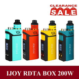 Ijoy RDTA Box 200W Electronic Cigarette Kit 12.8mL Capacity Vape Tank 18650 Battery Box Mod ALL IN ONE E-Cigarette Vaporizer