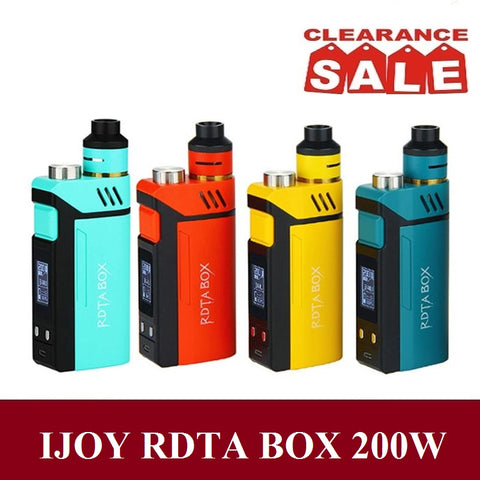 Ijoy RDTA Box 200W Electronic Cigarette Kit 12.8mL Capacity Vape Tank 18650 Battery Box Mod ALL IN ONE E-Cigarette Vaporizer
